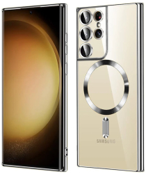 Husa pentru Samsung Galaxy S21 Ultra 5G - Techsuit Luxury Crystal MagSafe - Silver 