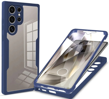 Husa pentru Samsung Galaxy S24 Ultra + Folie - Techsuit ColorVerse 360 Series - Blue 