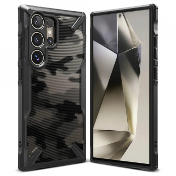Husa pentru Samsung Galaxy S24 Ultra - Ringke Fusion X Design - Camo Black 