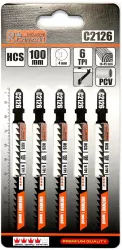 Panza lama fierastrau pendular pentru lemn HCS prindere tip T taiere precisa 6 TPI set 5 buc 100 mm Richmann 