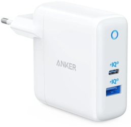 Incarcator de retea Anker PowerPort PD+ 2 USB-C USB-A 35W Alb-Gri