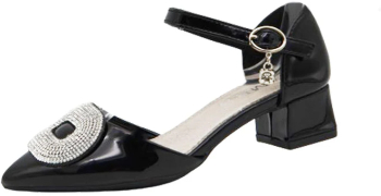 Pantofi cu toc pentru fete MRS M2024-13 Negru 