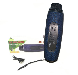 Boxa portabila multifunctionala cu microfon incorporat conectivitate Bluetooth si Radio FM cu slot card Micro SD albastru 27 cm