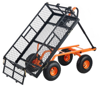 Carucior de gradina basculabil 4 x roti Capacitate 200 kg Vivatechnix Panouri detasabile 1770x495x500 mm 