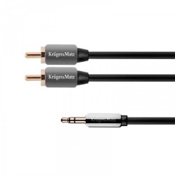 Cablu Jack 3.5 mm la 2x RCA 1m Profesional Kruger&Matz 