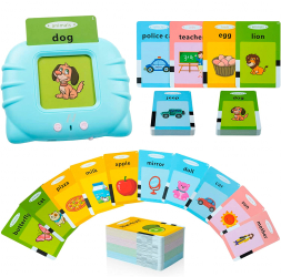 Jucarie educativa Montessori pentru copii Set masina de invatare cuvinte in limba engleza cu cititor de carduri flash 224 de c 