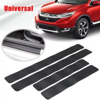 Set 4 Bucati Protectie Praguri Carbon 3D Universal Culoare Neagra 