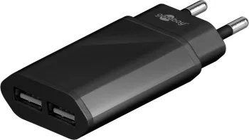 Alimentator 230V la 2x USB 2.1A negru Goobay 
