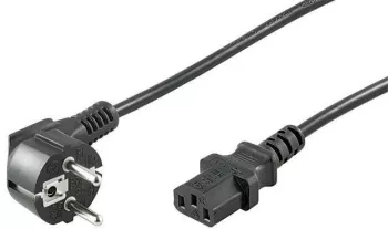 Cablu alimentare PC 1.5m Schuko tata 90 la IEC320-C13 mama H03VV-F3G 0.75mm² conductor aluminiu 