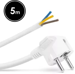 Cablu de retea montabil 5m 3x1.5mm2 alb cu stecher/fire libere delight 