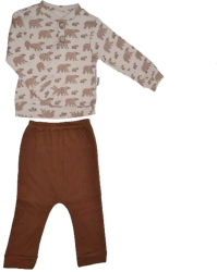 Compleu 2 piese pantaloni si bluza pentru baieti Mini Junior CMPMJ-1 Maro 