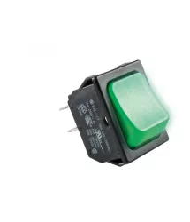 Comutator basculant ON-OFF cu retinere 250V 10A 2 circuite cu bec verde incastrare 31x22mm HOME 