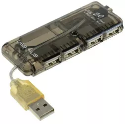 Hub USB 2.0 4 port negru posibilitate alimentare cu 5V