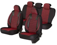 Huse scaune auto AUDI A4 B6 2000 - 2005 Luxury Rosu Piele ecologica + Textil 