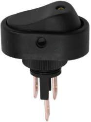 Interupator basculant 1 circuit 12V 20A OFF-ON LED galben cu retinere 2 pini 09047SA 