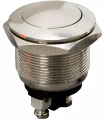 Intrerupator 1 circuit 2A 250V OFF-ON fara retinere Push-Buton metal rotunjit 