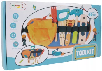 Kit bricolaj curea MalPlay cu unelte din lemn 