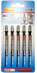 Panza lama fierastrau pendular pentru lemn HCS prindere tip T 8 TPI taiere rapida set 5 buc 100 mm Richmann 