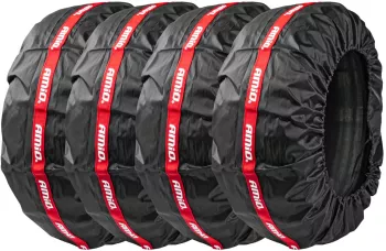 Set 4 huse de protectie din poliester pentru depozitarea anvelopelor 