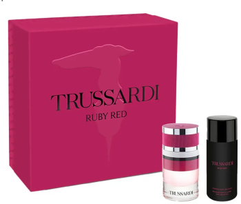 Set Apa de Parfum cu vaporizator 60 ml + Emulsie corporala 125 ml Trussardi Ruby Red 185 ml