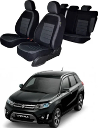 Set huse SCAUN SUZUKI VITARA 2015 - 2022 bancheta fractionata CU TETIERE SPATE IN FORMA DE L 