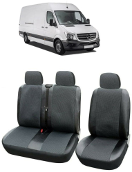Set Huse Scaune din piele si textil Mercedes Sprinter 3 locuri 2+1 2007-2017