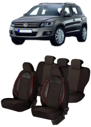 Set huse scaune piele si textil dedicate TIGUAN 2008-2011 