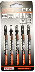 Panza lama fierastrau pendular pentru lemn HCS prindere tip T 6 TPI taiere rapida set 5 buc 100 mm Richmann 