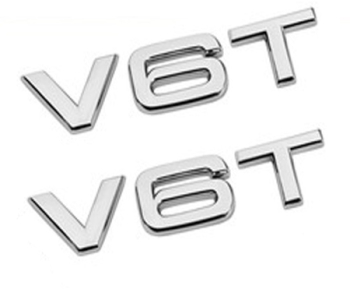 Set 2 embleme V6T pentru aripi Audi chrom 