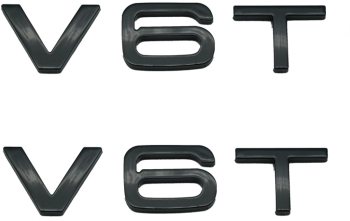 Set 2 embleme V6T pentru aripi Audi negru 