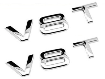 Set 2 embleme V8T pentru aripi Audi chrom 