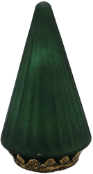 Brad Craciun metal sticla verde cu led 11x19 cm 