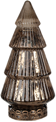 Brad Craciun sticla maro cu led 8x16 cm 
