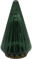 Brad Craciun sticla verde cu led 11x19 cm 