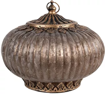 Candela cu led sticla maro cupru 17x14 cm 