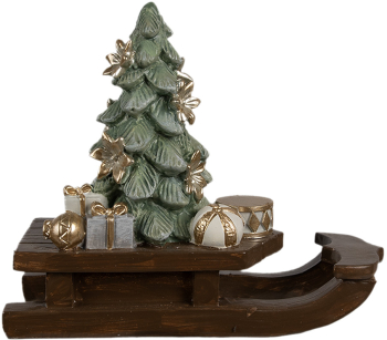 Decoratiune Craciun Brad si Sanie polirasina 20x8x17 cm 