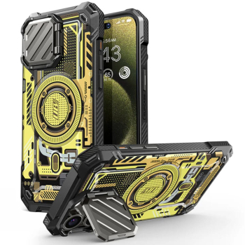 Husa pentru iPhone 15 Pro Max - Supcase Unicorn Beetle XT MagSafe - Yellow Circuit 