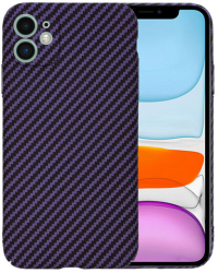 Husa Super Slim pentru iPhone 11 Marmalis Carbon FiberShell Purpuriu 