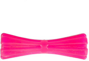 Jucarie din cauciuc eco pentru caini forma de Gantera 8 cm roz 