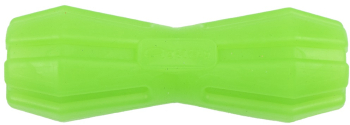 Jucarie din cauciuc eco pentru caini forma de Gantera cu Gaura 12 cm verde 