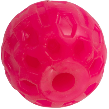 Jucarie din cauciuc eco pentru caini forma de Minge cu gaura 4 CM roz 