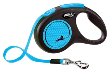 Lesa Flexi New Classic Neon cu Banda marimea S/5 m Albastru 