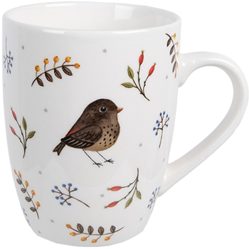Set 6 cani portelan Bird 12x8x10 cm 350 ml 