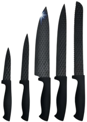 5FIVE Set cutite si suport 6 buc finisaj non-zelos otel inoxidabil S / S negru 