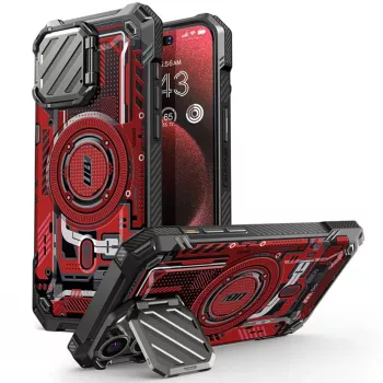 Husa pentru iPhone 15 Pro Max - Supcase Unicorn Beetle XT MagSafe - Red Circuit 