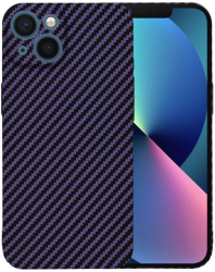 Husa Super Slim pentru iPhone 13 Marmalis Carbon FiberShell Purpuriu 