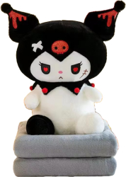 Jucarie din Plus Tip Kuromi cu Paturica 45cm ABYZ® &trade 