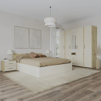 Set dormitor haaus Malmo V10 Pat 200 x 140 cm Stejar Artisan/Argila 