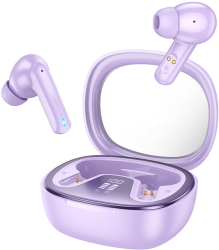 Casti Bluetooth TWS cu Carcasa Transparenta si Display Digital Hoco Shadow EQ6 Purple 