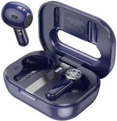 Casti Hoco Wireless conexiune Bluetooth 5.3 TWS tip AirPods In-Ear Retro Style EW31 - Albastre 
